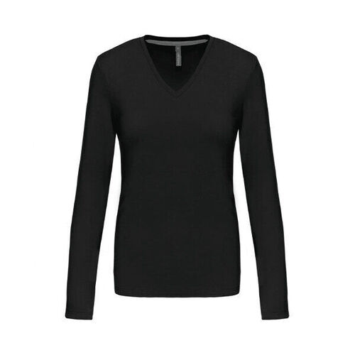 T SHIRT FEM.KARIBAN ML COL V COTON R&eacute;f.K382