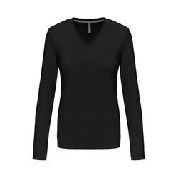 T SHIRT FEM.KARIBAN ML COL V COTON R&eacute;f.K382