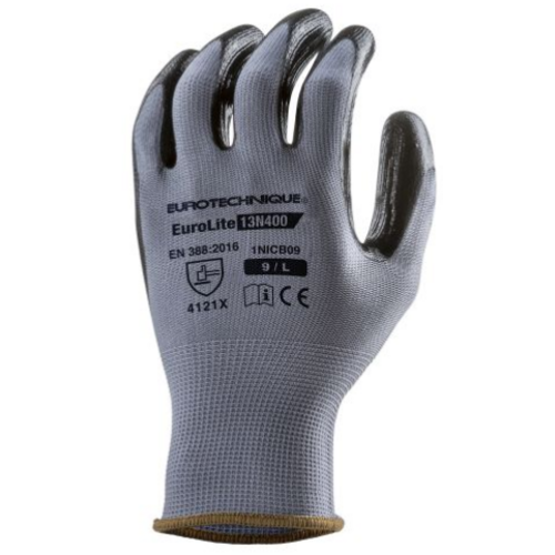 GANT ENDUIT PAUME NITRILE GRIS NIVEAU 4121X EN388  REF.1NICB