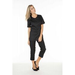 TUNIQUE FEMME MC NATY NOIR TENCEL LONG 75CM