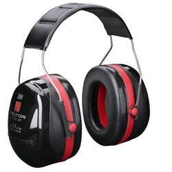 CASQUE ANTI-BRUIT OPTIM 3 3M ROUGE/NOIR SNR 35dB R&eacute;f.H540A