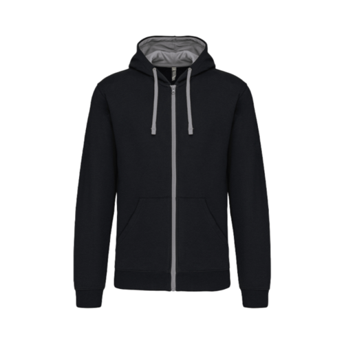 SWEAT SHIRT A CAPUCHE ZIPPE CONTRASTEE HOMME 280G CP 80/20  K466