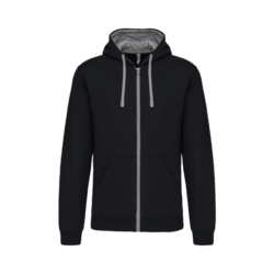 SWEAT SHIRT A CAPUCHE ZIPPE CONTRASTEE HOMME 280G CP 80/20  K466