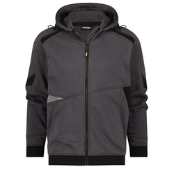 SWEAT ZIPPEE A CAPUCHE LUNAX GRIS/NOIR COTON/POLY