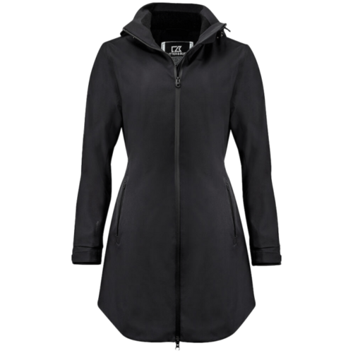 VESTE FEMME IMPERMEABLE NOIR EN POLYESTER RECYCLE REF.351473