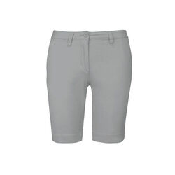 BERMUDA CHINO FEMME FINE GREY 100% COTON SERGE R&eacute;f.K751