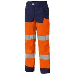 PANTALON  GENOUILLERE +PLAQUE HV LUCK LIGHT MARINE /ORANGE  2477