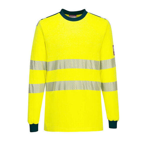 T-SHIRT HI-VIS JAUNE/MARINE MODACRYLIQUE/COTON 300GR REF.FR701