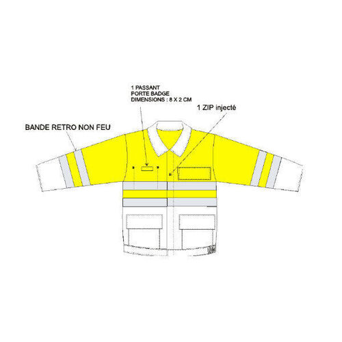 BLOUSON MAGMA HV MARINE/JAUNE TECAPRO BG9030 FAB SPE