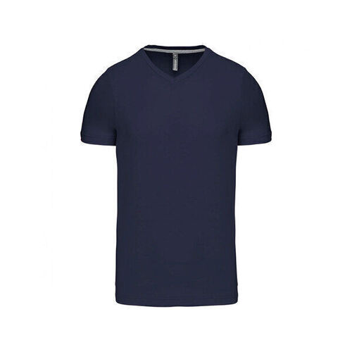 T SHIRT HOMME KARIBAN MC COL V COTON COULEUR R&eacute;f.K357