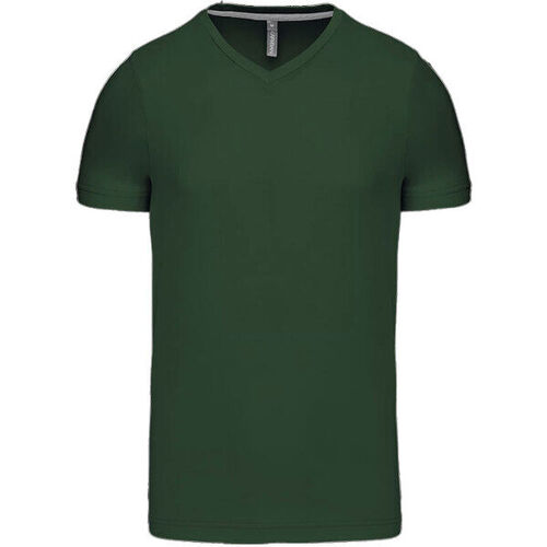T SHIRT HOMME KARIBAN MC COL V COTON COULEUR R&eacute;f.K357