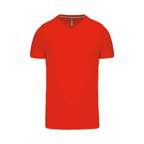 T SHIRT HOMME KARIBAN MC COL V COTON COULEUR R&eacute;f.K357