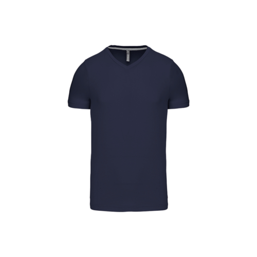 T SHIRT HOMME KARIBAN MC COL V COTON COULEUR R&eacute;f.K357