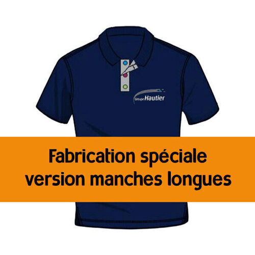 POLO FEMME ML MARINE 50/50 COTON BIO/POLYESTER FAB SPE HAUTIER