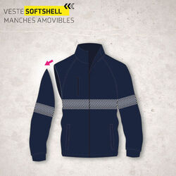 VESTE SOFTSHELL MARINE MANCHE AMOVIBLES FAB SPE HAUTIER