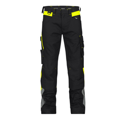 PANTALON STRETCH CANTON MARINE/JAUNE AVEC POCHES GENOUX PC 245GR