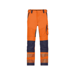 PANT DE TRAVAIL ETE ODESSA HV ORANGE/MARINE AVEC POCHES GENOUX