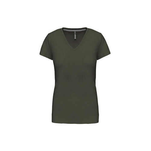 T SHIRT FEM.KARIBAN AJUSTE MC COL V COTON R&eacute;f.K381