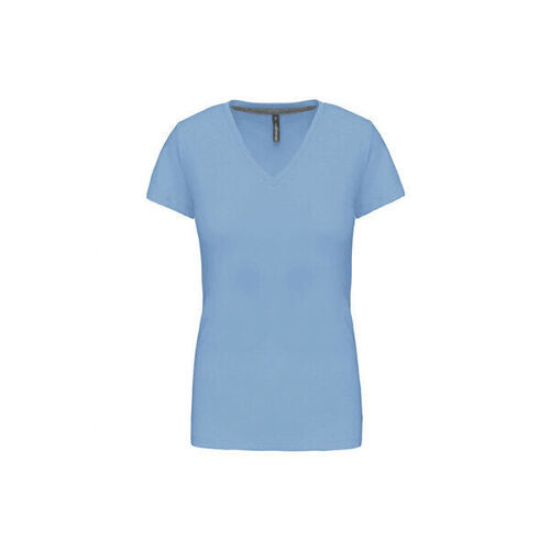 T SHIRT FEM.KARIBAN AJUSTE MC COL V COTON R&eacute;f.K381