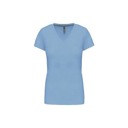 T SHIRT FEM.KARIBAN AJUSTE MC COL V COTON R&eacute;f.K381