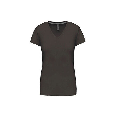 T SHIRT FEM.KARIBAN AJUSTE MC COL V COTON R&eacute;f.K381