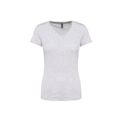 T SHIRT FEM.KARIBAN AJUSTE MC COL V COTON R&eacute;f.K381