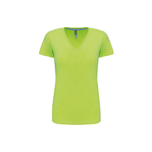 T SHIRT FEM.KARIBAN AJUSTE MC COL V COTON R&eacute;f.K381