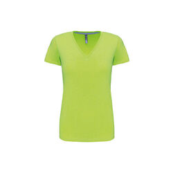 T SHIRT FEM.KARIBAN AJUSTE MC COL V COTON R&eacute;f.K381