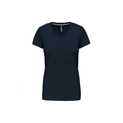 T SHIRT FEM.KARIBAN AJUSTE MC COL V COTON R&eacute;f.K381