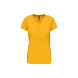 T SHIRT FEM.KARIBAN AJUSTE MC COL V COTON R&eacute;f.K381