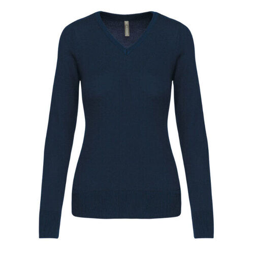 PULL FEMME COL V COTON ACRYLIQUE 50/50 K966