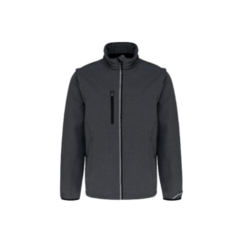 VESTE SOFTSHELL MARL DARK GREY MANCHES  AMOVIBLES PA323