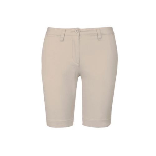 BERMUDA CHINO FEMME BEIGE 100% COTON SERGE R&eacute;f.K751