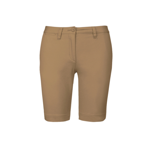 BERMUDA CHINO FEMME CAMEL 100% COTON SERGE R&eacute;f.K751