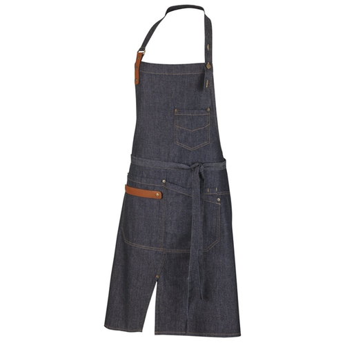 TABLIER A BAVETTE HAROLD PASSANT EN CUIR LIENS TAILLE A NOUER 100% COTON