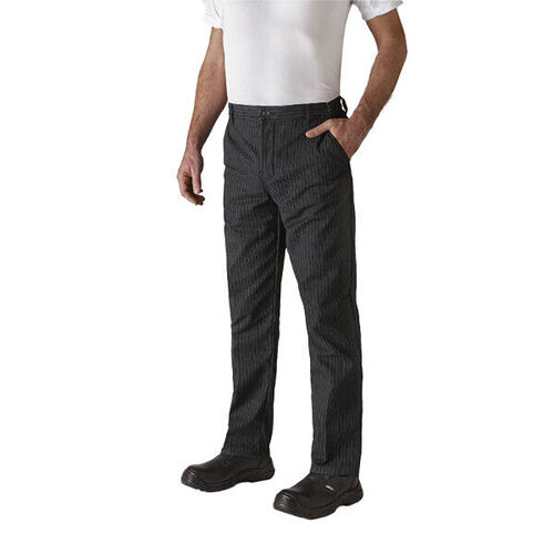 PANTALON CUISINE TIMEO PC RAYE NOIR/BLANC