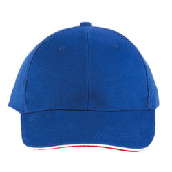 CASQUETTE KARIBAN ORLANDO ROYAL BLUE/BLANC/ROUGE COTON BROSSE R&eacute;f : KP011