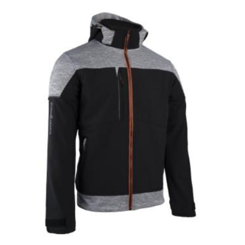 SOFTSHELL BANJO NOIR/GRIS 3 COUCHES 94% POLYESTER RECYCLE 6%ELASTH 350GR