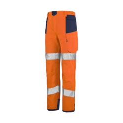 PANTALON IRIS PI - JAUNE FLUO/BLEU MARINE 50% POLYESTER RECYCLE REF.1HVN3PI 701