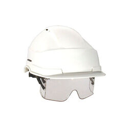 CASQUE DE CHANTIER IRIS 2 BLANC LUNETTES INCOLORES ET PORTE BADGE REF.0271SPBC