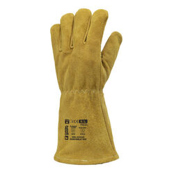 GANT SOUDEUR CROUTE VACHETTE BEIGE DOUBLE MOLLETON 15CM REF.1WEL300