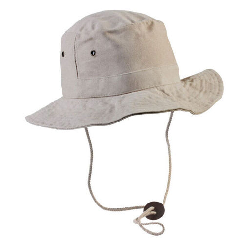 CHAPEAU BAROUDEUR KARIBAN COTON BEIGE TU R&eacute;f.KP047