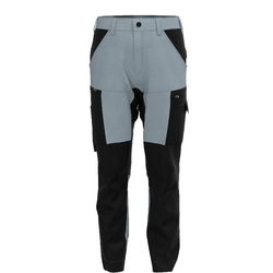 PANTALON STRETCH E-SUN GRIS CLAIR/NOIR RENFORT GENOUX POLY/COTON 200GR