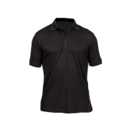 POLO MC SAHEL COL ZIP NOIR 60% LYOCELL/40% POLYESTER RECYCLE 180GR