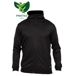 SWEAT TORNADE NOIR COL ZIP 65% LYOCELL 35% POLYESTER RECYCLE 320GR