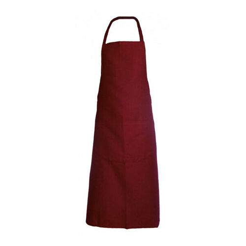 TABLIER A BAVETTE BORDEAUX 100% COTON 95X100 CM REF.32ABOR
