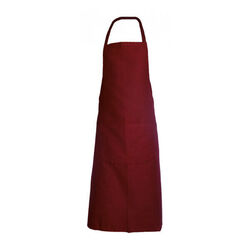 TABLIER A BAVETTE BORDEAUX 100% COTON 95X100 CM REF.32ABOR