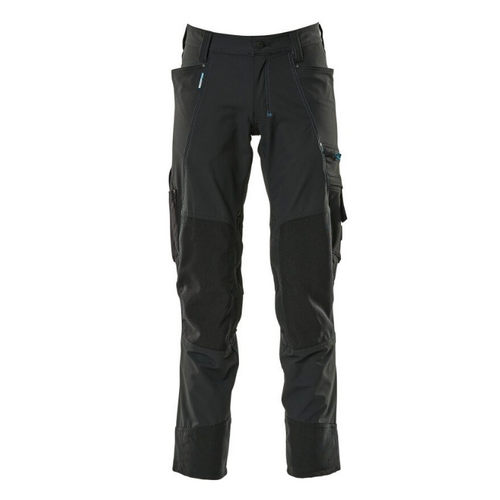 PANTALON NOIR AVEC POCHES GENOUILLERES POLYAMIDE/ELAS 235GR REF.17179-311