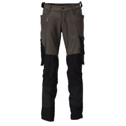 PANTALON ANTHRA/NOIR AVEC POCHES GENOUILLERES POLYAMIDE/ELAS 235GR REF.23179-311