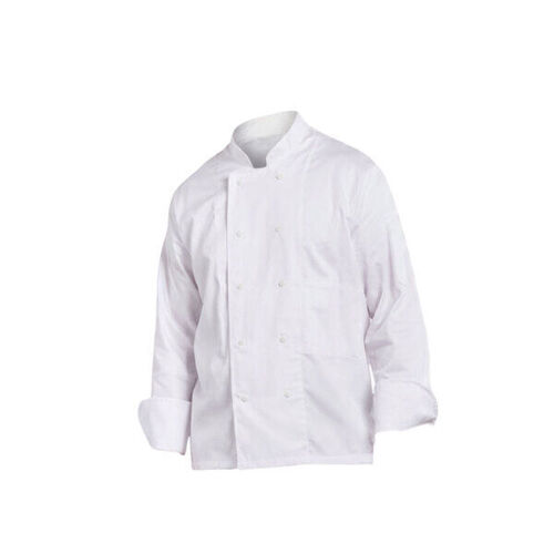 VESTE CUISINE A PRESSIONS MANCHES LONGUES COTON BLANC REF.16AP110